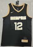 NBA 12 Morant Memphis Grizzlies 24-25 Maillot noir gold